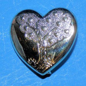 Vintage The Variety Club Tree of Life Brooch Pin Heart Shape Love Signed